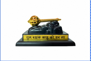 Statuette de Hanuman Gada en polyrésine noir et or avec citation inspirante, 4,4 pouces, statue de Bajrangbali pour temple, voiture, bureau, décoration de la maison, cadeau - Product Image 3