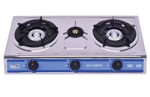 Cuisinière à gaz double usage en acier inoxydable (GN/GPL) pour hôtels et foyers, avec allumage piézoélectrique - Product Image 5