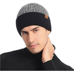Custom Reversible Bini All Print Custom Logo 100% Wool Breathable & Waterproof Unisex <b>Winter</b> Skull <b>Cap</b> Beanie Hats All Seasons - Product Image 1