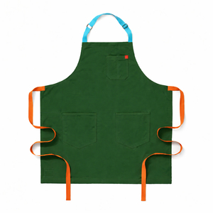 Tablier de travail unisexe en cuir véritable, réglable, à double poche, résistant à l'abrasion, pour atelier et usage professionnel - Product Image 3