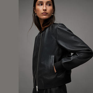 Chaqueta de Cuero Ecológica para Mujer, con Cierre y Detalles de Piel, Estilo Casual de Invierno, Chaqueta de Cuero Genuino para Mujer - Product Image 4