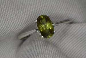 Natural Green Sapphire <b>Ring</b> Sterling Silver Unheated Untreated September Birthstone Jewelry - Product Image 4