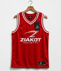 Jersey Basket Throwback Otentik Merah Putih-Hitam Kustom Terlaris Industri Grosir Langsung - Product Image 5