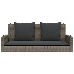 Panca a dondolo da giardino in acciaio verniciato a polvere con rattan PE grigio - Product Image 4