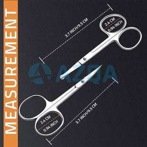 Ensemble de ciseaux de toilettage professionnels en acier inoxydable pour le soin des sourcils avec des lames courbes et des pointes arrondies - Product Image 2