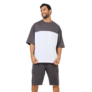 Conjunto de Camiseta y Pantalones Cortos de Verano 2026 para Hombre, Casual, de Algodón, Dos Piezas, con Logotipo Personalizado - Product Image 1