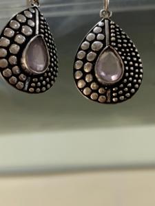 pink Rose quartz <b>Earring</b> <b>Top</b> Quality Wholesale Price Gemstone Latest Handmade Design Silver Birthstone May Latest Design - Product Image 5