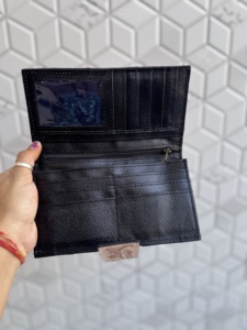 Portefeuille en cuir de vachette sculpté à la main, pochette pour cartes et téléphone, élégant, multi-usages, style western - Product Image 6