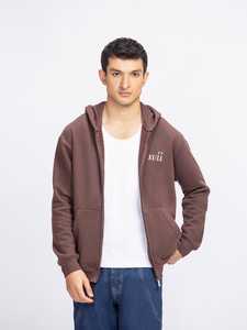 Sweat à capuche unisexe marron 100% coton 300 grammes Hiver Logo avant Prix compétitif sur le marché - Product Image 1