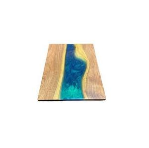 Plateau de service ovale en bois et résine transparente, qualité supérieure, fait main, finition soignée, idéal pour le petit-déjeuner et les dîners. - Product Image 4