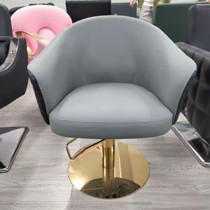 Modern Hydraulic Barber Chair Upholstered Salon Styling Chair <b>Round</b> Base Iron <b>Frame</b> for Barber Shop - Product Image 3