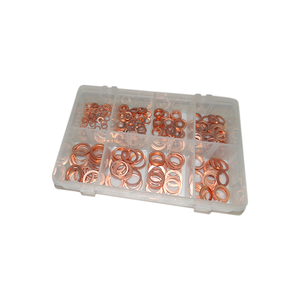 Arandelas de cobre de tamaño métrico de 240 piezas, juego de juntas de arandela de cobre de 6-20mm, surtido de anillos planos - Product Image 1