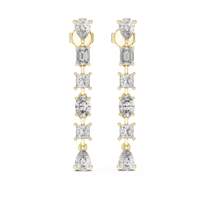 Pendientes de Diamantes Cultivados en Laboratorio con Corte Princesa/Pera/Ovalado en Oro Rosa de 14K |   Anillo de Boda |   Diamante Cultivado Nuevo - Product Image 2