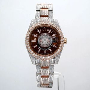 นาฬิกาเพชร Splendid Gift Jewelry ขนาด 28 มม. ระบบอนาล็อก เครื่อง ETA กันน้ำ 10 เมตร สายเงินประดับโมอิสซาไนต์ กระจกแซฟไฟร์ - Product Image 6