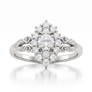 Anillo Vintage con Moissanita Tallada en Forma de Estrella, Certificado GRA, con Halo de Estrellas, Plata de Ley 925, Chapado en Oro, Diseño en Espiral, para Mujer - Product Image 2