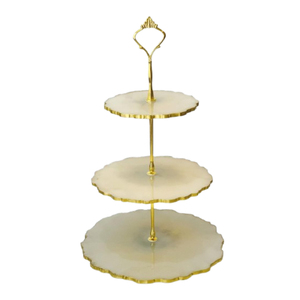 Soporte de Pastel de Resina Hecho a Mano de 3 Niveles, Elegante Exhibidor de Postres Escalonado con Aspecto de Mármol para Bodas, Fiestas y Té de la Tarde, Personalizable - Product Image 6
