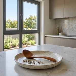 Espátula Ranurada de Madera de Teca Sólida de Grado Alimenticio, Utensilio de Cocina Hecho a Mano, Herramienta de Chef Premium Balinesa Antiadherente - Product Image 4