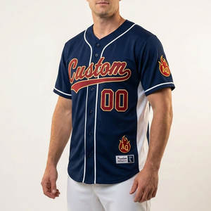 Fabricant de maillots de baseball personnalisés avec logo par sublimation, uniforme de baseball de haute qualité pour hommes, entièrement boutonné, vêtements de sport d'équipe personnalisés - Product Image 1