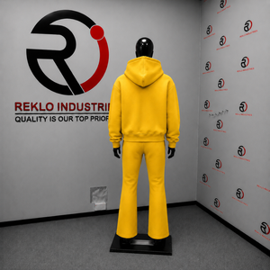Gold Tracksuit Men <b>Full</b> <b>Zip</b> <b>Hoodie</b> White Contrast Panels Flared Pants Two Piece Sportswear Set Wholesale Streetwear Casual Outfi - Product Image 4