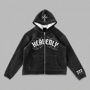 Custom <b>Men's</b> Full Zip Hoodie Cotton <b>Fleece</b> Eco-Friendly 550g Winter OEM Logo Casual Streetwear Hooded <b>Jacket</b> Wholesale Supplier - Product Image 2