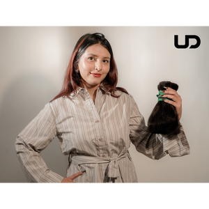 ผมมนุษย์อินเดียเกรดพรีเมี่ยมคุณภาพสูงสีดำตรงผมบริสุทธิ์จากวิหารธรรมชาติ - Product Image 2