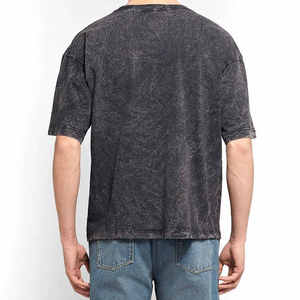 T-shirt délavé à l'acide pour homme, coupe oversize, avec logo personnalisé, en coton de qualité supérieure, style vintage - Product Image 2