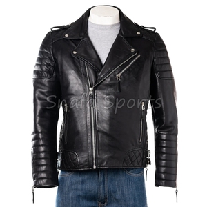Retail Supply Market New Arrival Latest Design Apparel Clothing Windproof Press Button Cuffs Sheepskin <b>Leather</b> <b>Jacket</b> - Product Image 2