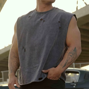 Printed Acid Wash & <b>Distress</b> Man Tanktops <b>Top</b> Notch Quality Number1 In The Market Unique High Quality - Product Image 4