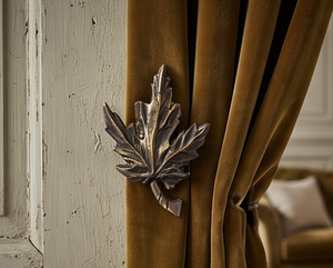 Handmade Palm Leaf Design <b>Curtain</b> Wall Brass <b>Hook</b> <b>With</b> Modern Design Perfect For Home Decor And Elegant Storage Solutions - Product Image 5