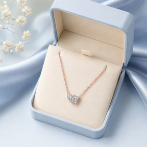 Collar con Colgante Toi Et Moi de Oro de 14K con Diamante Cultivado en Laboratorio, Piedras de Corte Esmeralda en Forma de Pera, Diseño de Cadena de Lujo, Regalo de Compromiso, Boda, Fiesta - Product Image 3