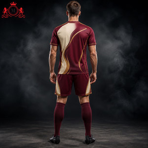 ชุดเสื้อฟุตบอลสีส้มดำแบบซับลิเมชั่นพร้อมกางเกงขาสั้น ชุดยูนิฟอร์มฟุตบอลสำหรับผู้ใหญ่ ผ้าโพลีเอสเตอร์ระบายอากาศ ตรวจจับรอยตะเข็บด้วยเข็ม - Product Image 5