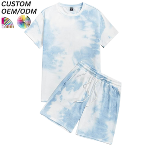 <b>Mens</b> Casual Breathable Cotton Solid Streetwear Two Piece Knitted T-Shirt Set Summer Outfit Custom Logo OEM ODM Brand - Product Image 4