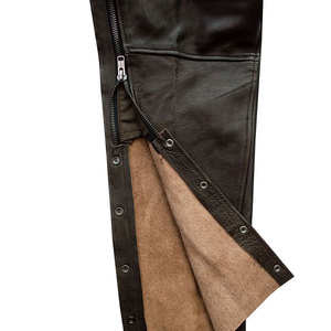 Chaps d'équitation western professionnels pour hommes, fabriqués en cuir de vachette véritable, construction robuste, finition vieillie, personnalisables OEM - Product Image 6
