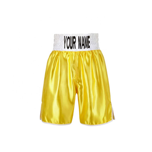 Pantalones Cortos de Muay Thai Amarillos Personalizados para Mujer, Corte Regular, Ropa de Artes Marciales para Adultos, Tejido Elástico de Poliéster/Nailon, Teñido, Transpirable - Product Image 1