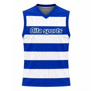 Blue White Volleyball Sleeveless Shirt Athletic Team Sportswear Top Match Uniform Practice Training Performance Clothing - Product Image 1