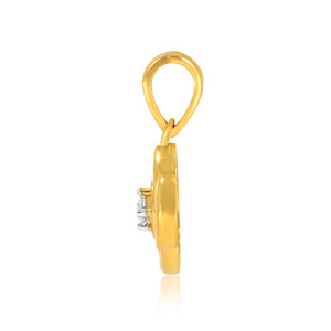 Pendentif en or jaune avec diamant rond taille brillant cultivé en laboratoire, style classique, pendentif à porter au quotidien - Product Image 3