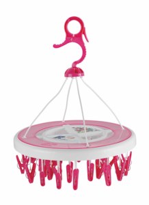 Tendedero de ropa rectangular rosa con 32 clips, tipo gancho, de plástico, para lavandería, diseño multifuncional y duradero - Product Image 5