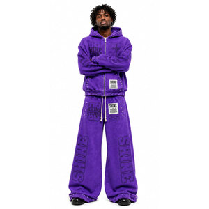 Survêtements pour hommes de haute qualité fabriqués en usine, fournisseur direct, vêtements de jogging, survêtements oversize pour hommes, survêtements évasés pour hommes - Product Image 2