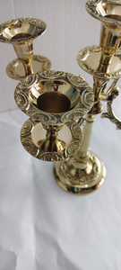 Candélabre de table à 5 bras en laiton pur, style vintage, centre de table décoratif pour salle à manger - Product Image 6