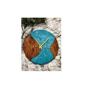 Horloge murale unique en bois et résine époxy, faite à la main, pour cadeau, décoration intérieure, finition polie, horloge de qualité supérieure pour restaurant, hôtel - Product Image 6