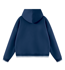 Sweat-shirt à capuche noir pour homme, 100% coton molletonné, respirant, écologique, manches régulières, vêtement d'hiver, bordure rouge sur les poignets - Product Image 4