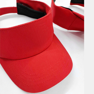 Visière unisexe rouge en polyester à bord plat, ajustable, pour usage extérieur printemps-été, adultes - Product Image 3
