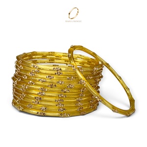 Collection de bracelets en verre goutte de pluie de Kasmir plaqués or jaune ambre de qualité supérieure pour femmes, bijoux de mariage et de fête - Product Image 4