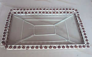 Bandeja de servicio grabada chapada en plata, con asas - Product Image 2