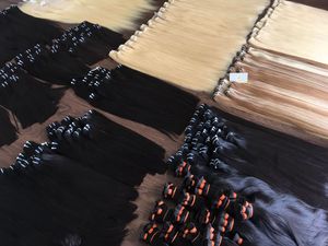 100% véritables extensions de cheveux humains vietnamiens couleur claire cuticule alignée Style de vague en vrac matière première génie trame par extension - Product Image 6