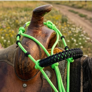 Laisse d'entraînement professionnelle verte tressée avec muserolle à attache rapide, cordon de qualité supérieure et connexions renforcées intégrées - Product Image 2