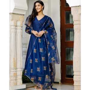 Conjunto de Traje de Chifón Azul Brillante para Mujer, Talla XS - Product Image 6