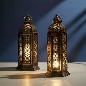 Moroccan Lantern <b>Candle</b> Holder Vintage Bronze Metal Lamp Hanging Tea Light Centerpiece Bohemian Home Decor Small Medium <b>Large</b> - Product Image 3
