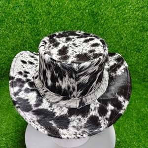 Cowhide Leather Cowboy <b>Hats</b> Hair on Hide Genuine Leather <b>Western</b> Style Outdoor <b>Hats</b> for Men Four Seasons Eoin Winston Sports - Product Image 5