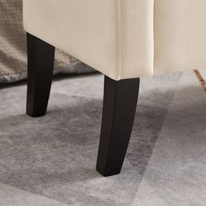 Panca letto da 51,5 pollici con contenitore in velluto beige, mobile per camera da letto - Product Image 4